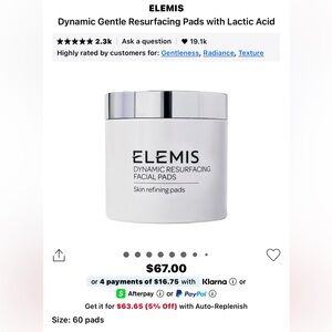 Elemis Dynamic Resurfacing Facial Pads - Sealed NWT
